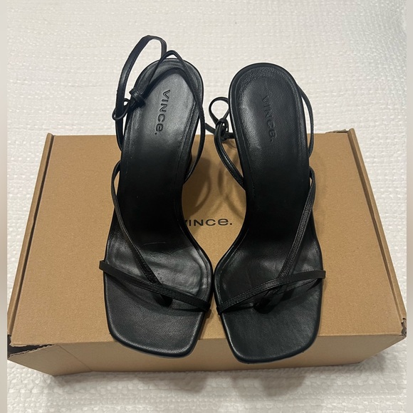 Vince Qiana Open Toe Ankle Strap Sandals Black - Size 7 - Picture 5 of 7